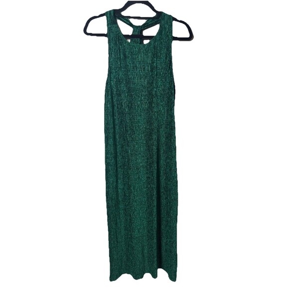 Anthropologie x Maeve Adrienne Twist Crinkled Velvet Midi Dress Green Size S - Picture 2 of 10